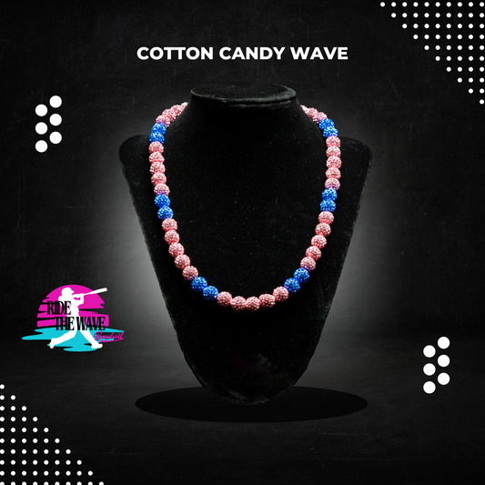 Rhinestone Necklace (Cotton Candy Wave)